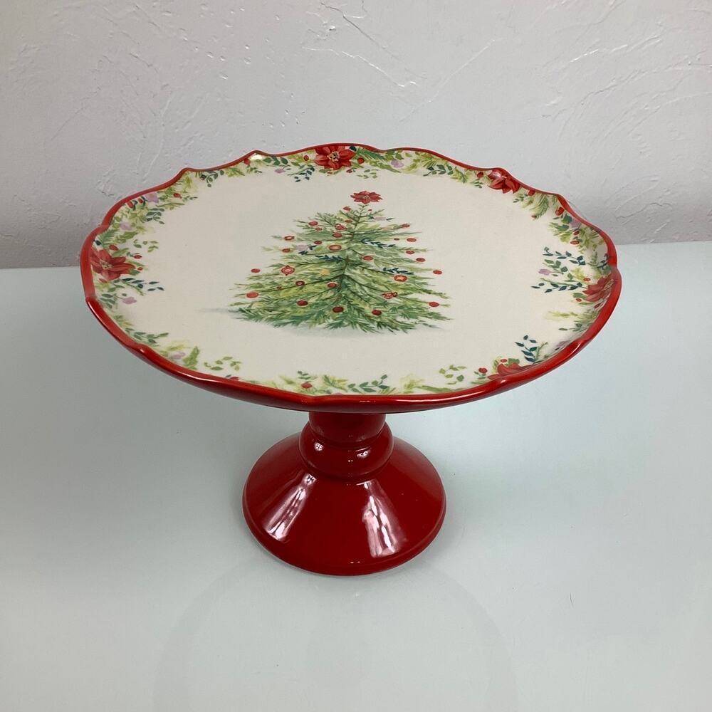 RARE The Pioneer Women Holiday Cheer Cake Stand 10.75 NEW